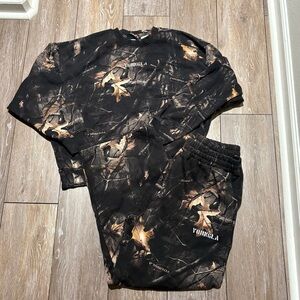 YoungLA Tree Camo Sweatpants and Sweatshirt